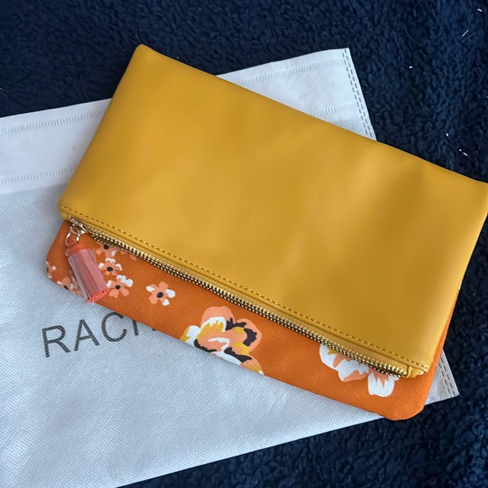 Rachel Pally Orange Floral Vegan Leather Clutch